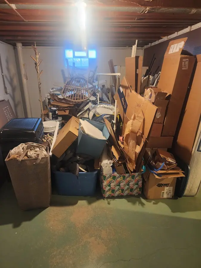 Roll-off dumpster container at job site for Roll Off Dumpster Rental in Franklin Lakes